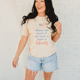 There is Liberty Graphic Tee - Oatmeal - Lace and Grace Boutique