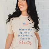 There is Liberty Graphic Tee - Oatmeal - Lace and Grace Boutique