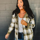 Corduroy & Plaid Reversible Shacket - Olive - Lace and Grace Boutique