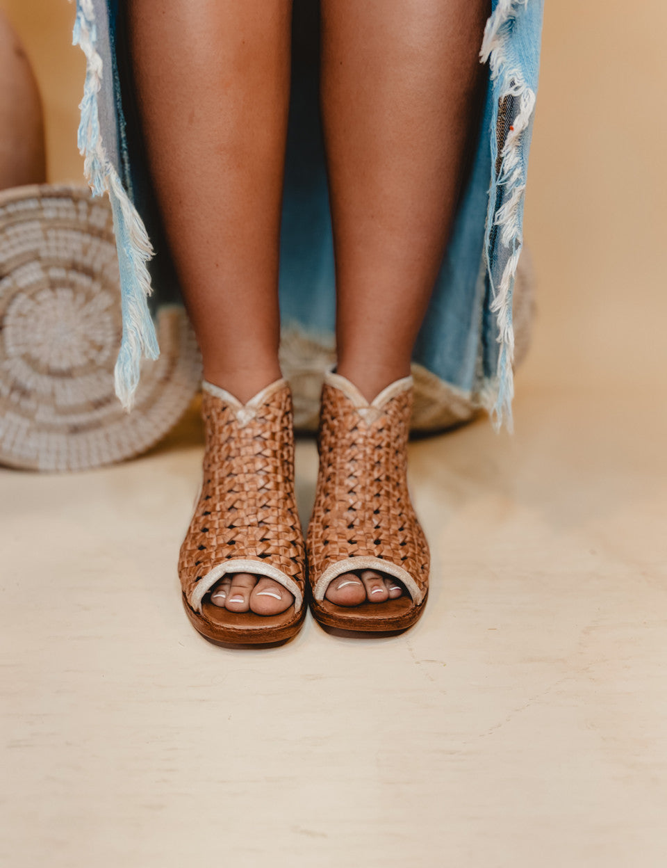 Bedstu Ransom Peep-Toe Heels - Tan Rustic Nectar Lux - Lace and Grace Boutique