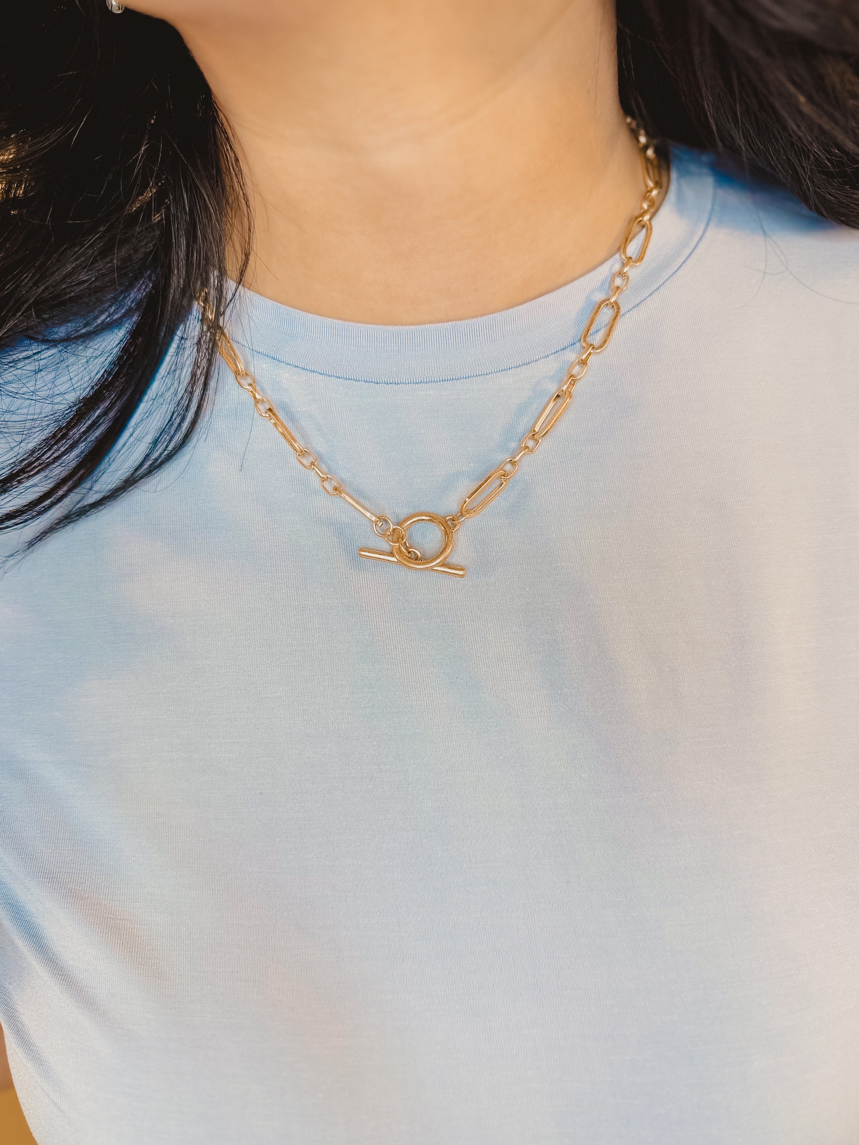 Toggle Paper Clip Necklace - Lace and Grace Boutique