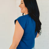 American Flag Trimmed Knit Top - Navy - Lace and Grace Boutique