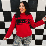 Ohio State Rolled Turtle Neck Sweater - Red - Lace and Grace Boutique