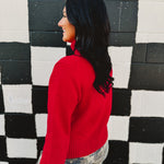 Ohio State Rolled Turtle Neck Sweater - Red - Lace and Grace Boutique