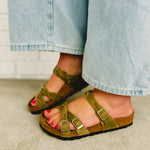 Birkenstock Franca Braided Sandal - Olive Green - Lace and Grace Boutique