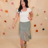 Floral Maxi Skirt - Dusty Olive - Lace and Grace Boutique