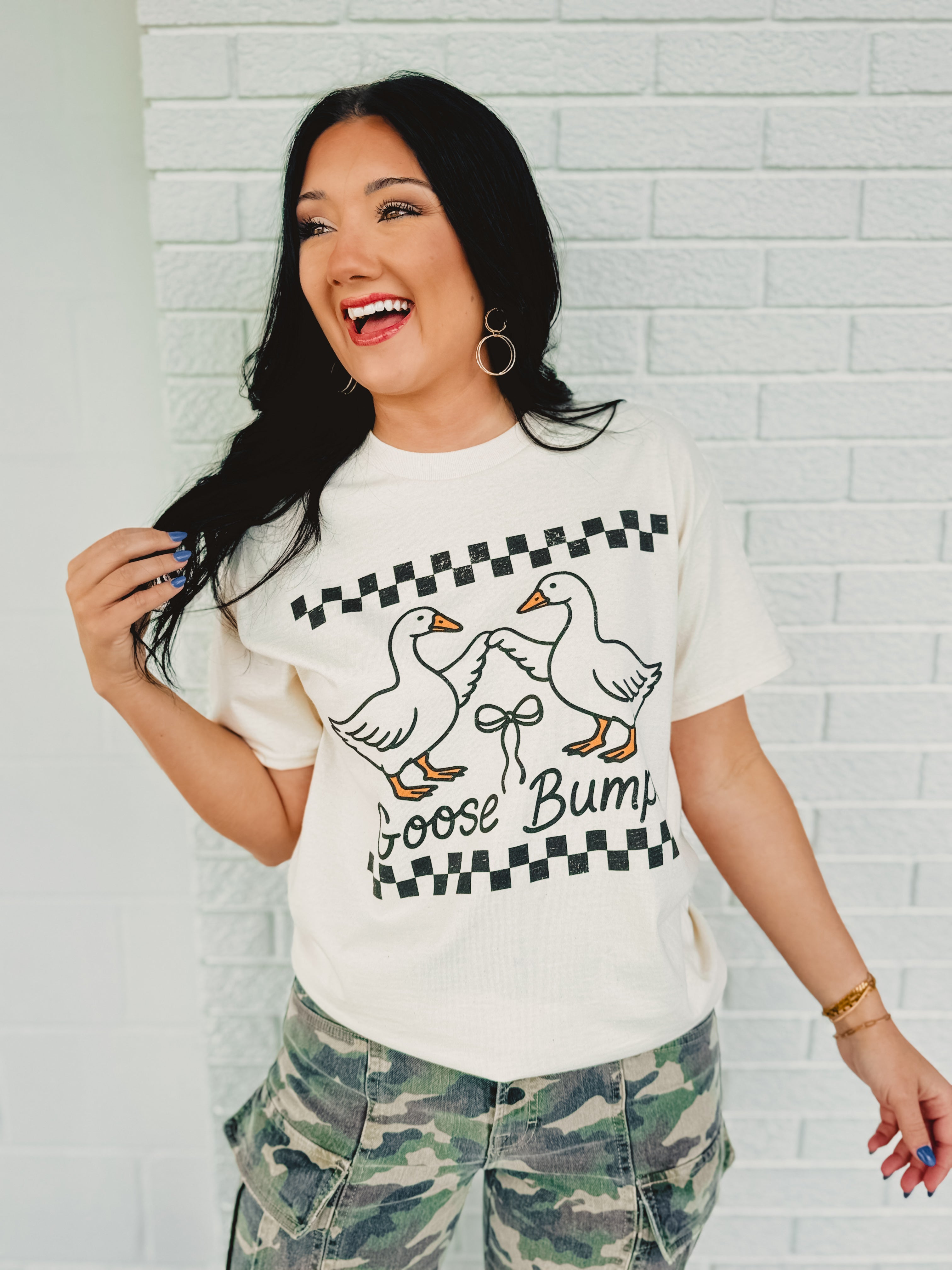 Goose Bumps Graphic Tee - Ivory - Lace and Grace Boutique