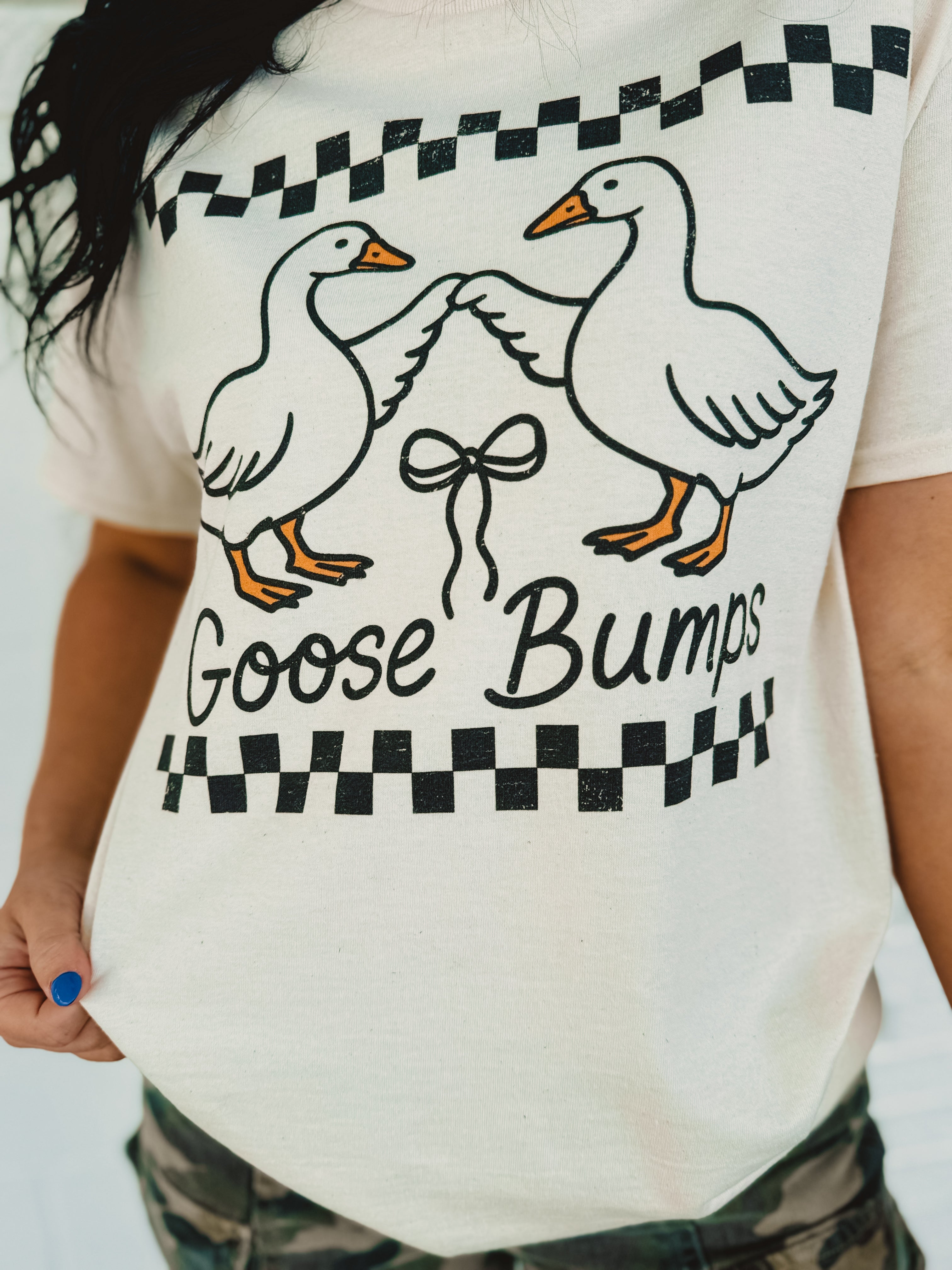 Goose Bumps Graphic Tee - Ivory - Lace and Grace Boutique