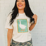 Goose Stamp Graphic Tee - Oatmeal - Lace and Grace Boutique