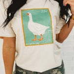 Goose Stamp Graphic Tee - Oatmeal - Lace and Grace Boutique