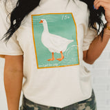 Goose Stamp Graphic Tee - Oatmeal - Lace and Grace Boutique