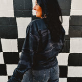 Game Dey Camo Sweatshirt - Black - Lace and Grace Boutique