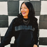 Bengals Puff Blacked Out Crewneck Sweatshirt - Lace and Grace Boutique