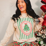 Merry Christmas Mineral Washed Sweatshirt - Oatmeal