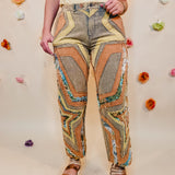 Oli & Hali Washed Star Patchwork Pants - Sage - Lace and Grace Boutique