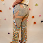 Oli & Hali Washed Star Patchwork Pants - Sage - Lace and Grace Boutique