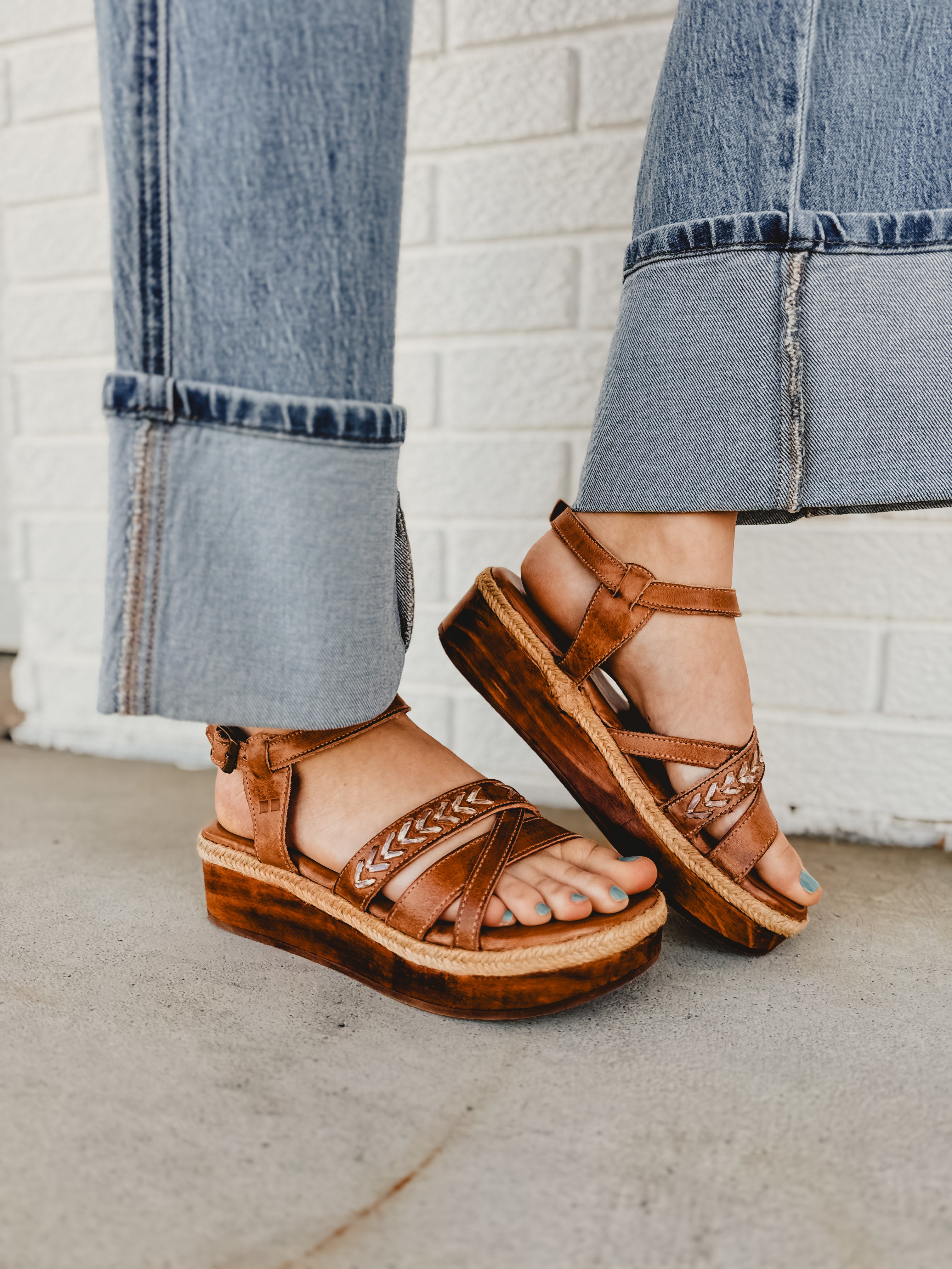 Bedstu Necessary Flatform Sandal - Tan Rustic Nectar Lux - Lace and Grace Boutique
