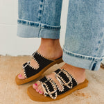 The Tivoli Double Buckle Sandle - Black - Lace and Grace Boutique