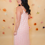 Floral Embroidered V-Neck Dress - Sunset Coral - Lace and Grace Boutique