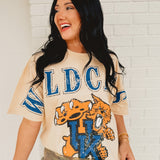 Kentucky Southern Split Oversized Band Tee - Oatmeal - Lace and Grace Boutique