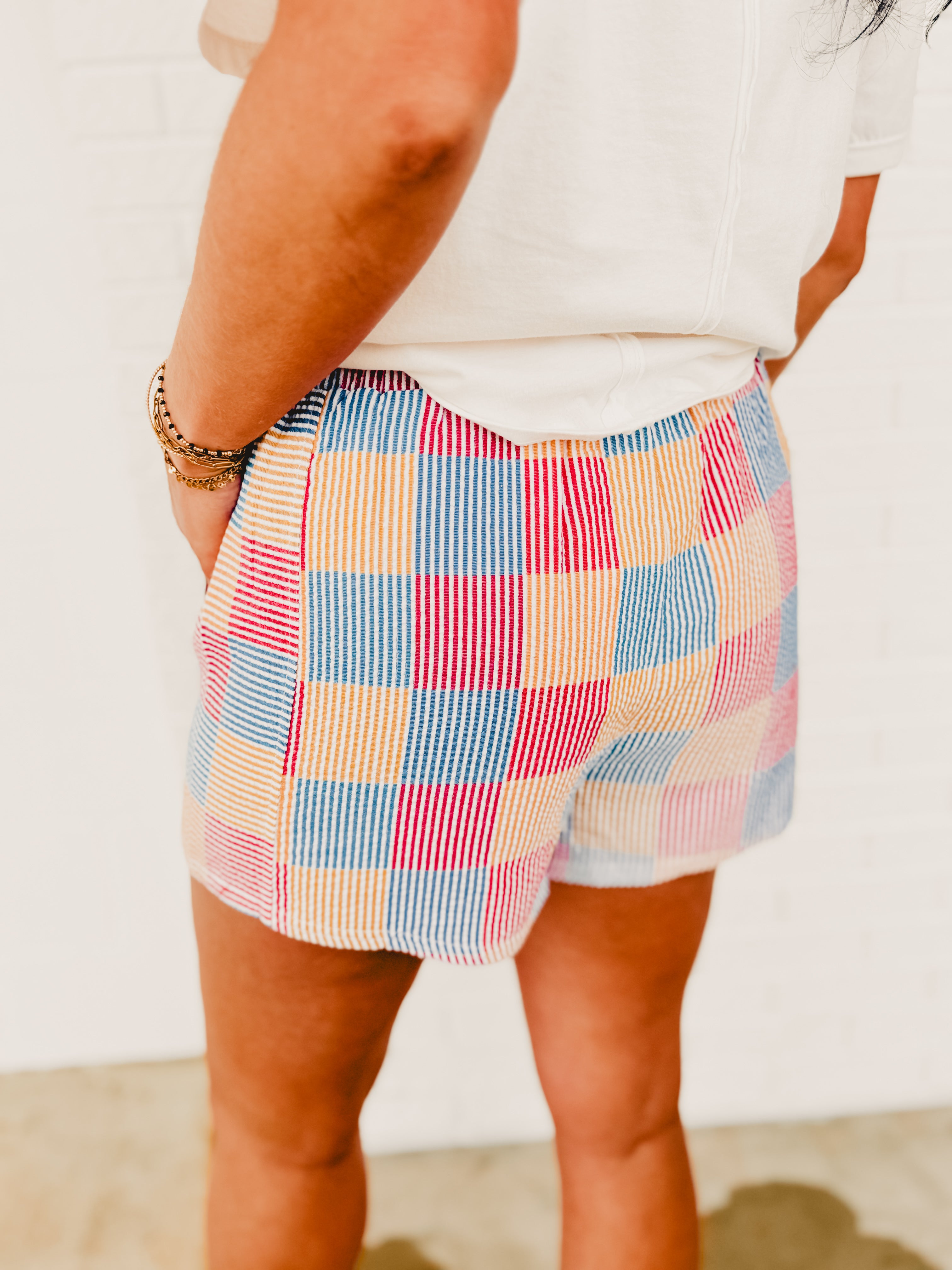 Striped & Checker Boxer Shorts - Multi - Lace and Grace Boutique