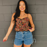 High Waisted Side Lace Up Denim Shorts - Lace and Grace Boutique