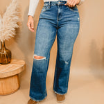 Millie High Rise Wide Leg Flying Monkey Jean - Medium Wash - Lace and Grace Boutique