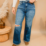 Millie High Rise Wide Leg Flying Monkey Jean - Medium Wash - Lace and Grace Boutique