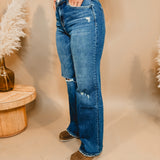 Millie High Rise Wide Leg Flying Monkey Jean - Medium Wash - Lace and Grace Boutique
