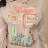 Western Motel Graphic Tee - Sand - Lace and Grace Boutique