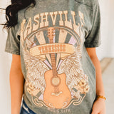 Nashville Tennessee Graphic Tee - Stone Gray - Lace and Grace Boutique