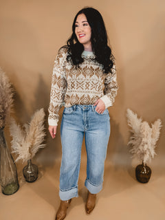 Gabby Super High Rise Cuffed Baggy Straight Jean - Light - Lace and Grace Boutique