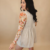 Nashville Nights Pleated Denim Romper - Taupe - Lace and Grace Boutique