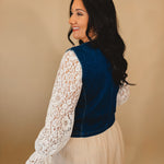 Denim Button Down Vest - Dark Denim - Lace and Grace Boutique