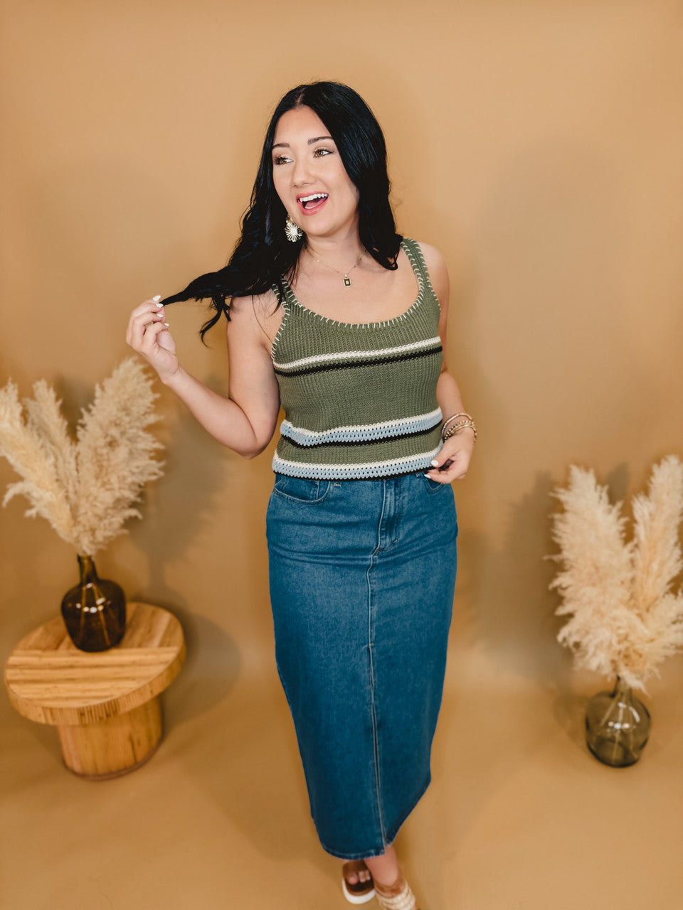Today's the Day Denim Midi Skirt - Dark - Lace and Grace Boutique