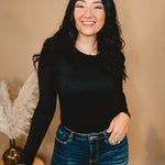 Buttery Soft Long Sleeve Tee - Black - Lace and Grace Boutique