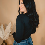 Buttery Soft Long Sleeve Tee - Black - Lace and Grace Boutique