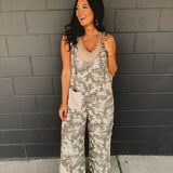 POL Vintage Washed Denim Overalls - Camo - Lace and Grace Boutique