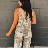 POL Vintage Washed Denim Overalls - Camo - Lace and Grace Boutique