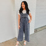 Washed Soft Terry Knit Jumpsuit - Moon River - Lace and Grace Boutique