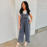 Washed Soft Terry Knit Jumpsuit - Moon River - Lace and Grace Boutique
