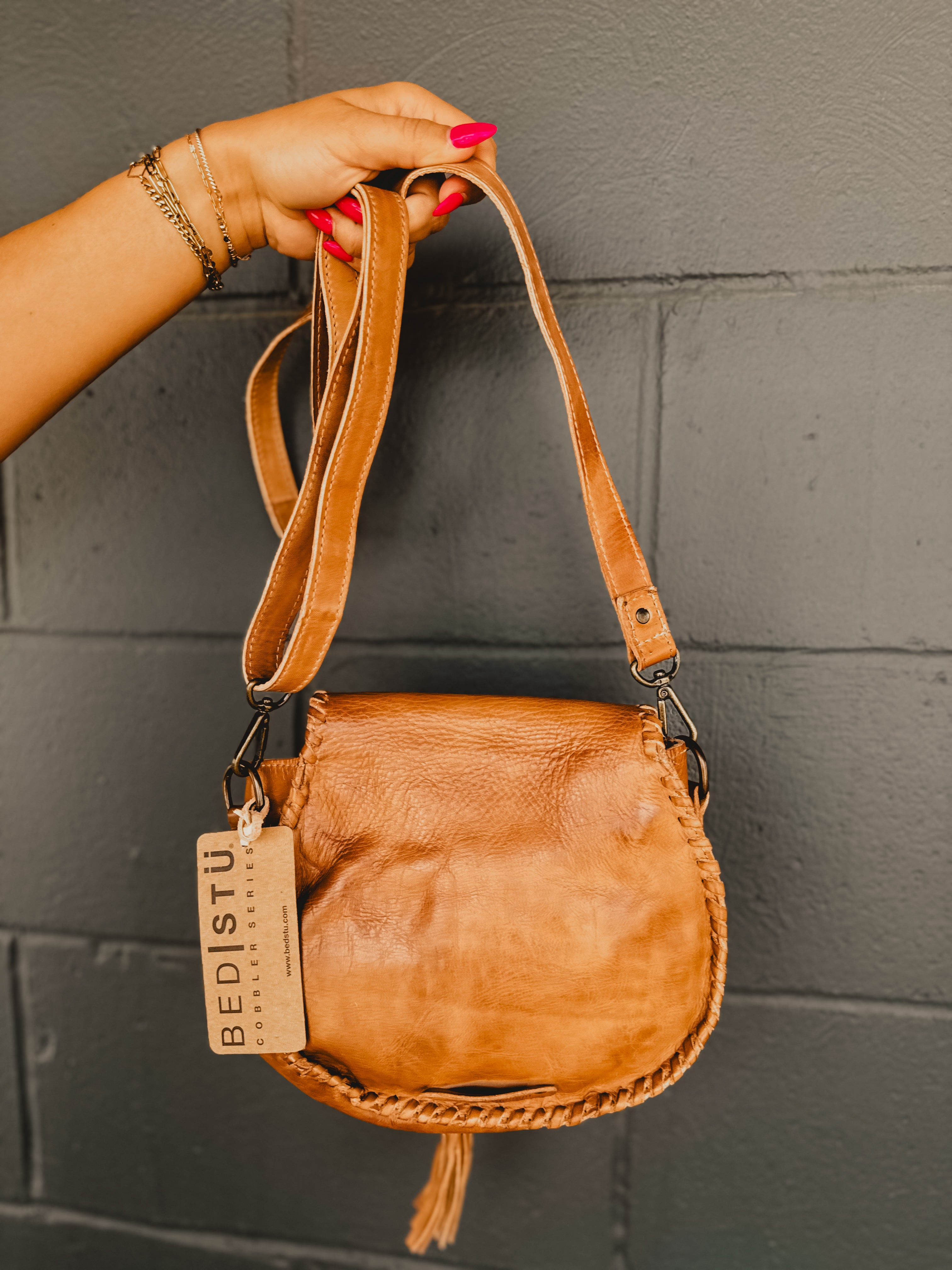 Bedstu Half Moon Crossbody - Tan Rustic - Lace and Grace Boutique