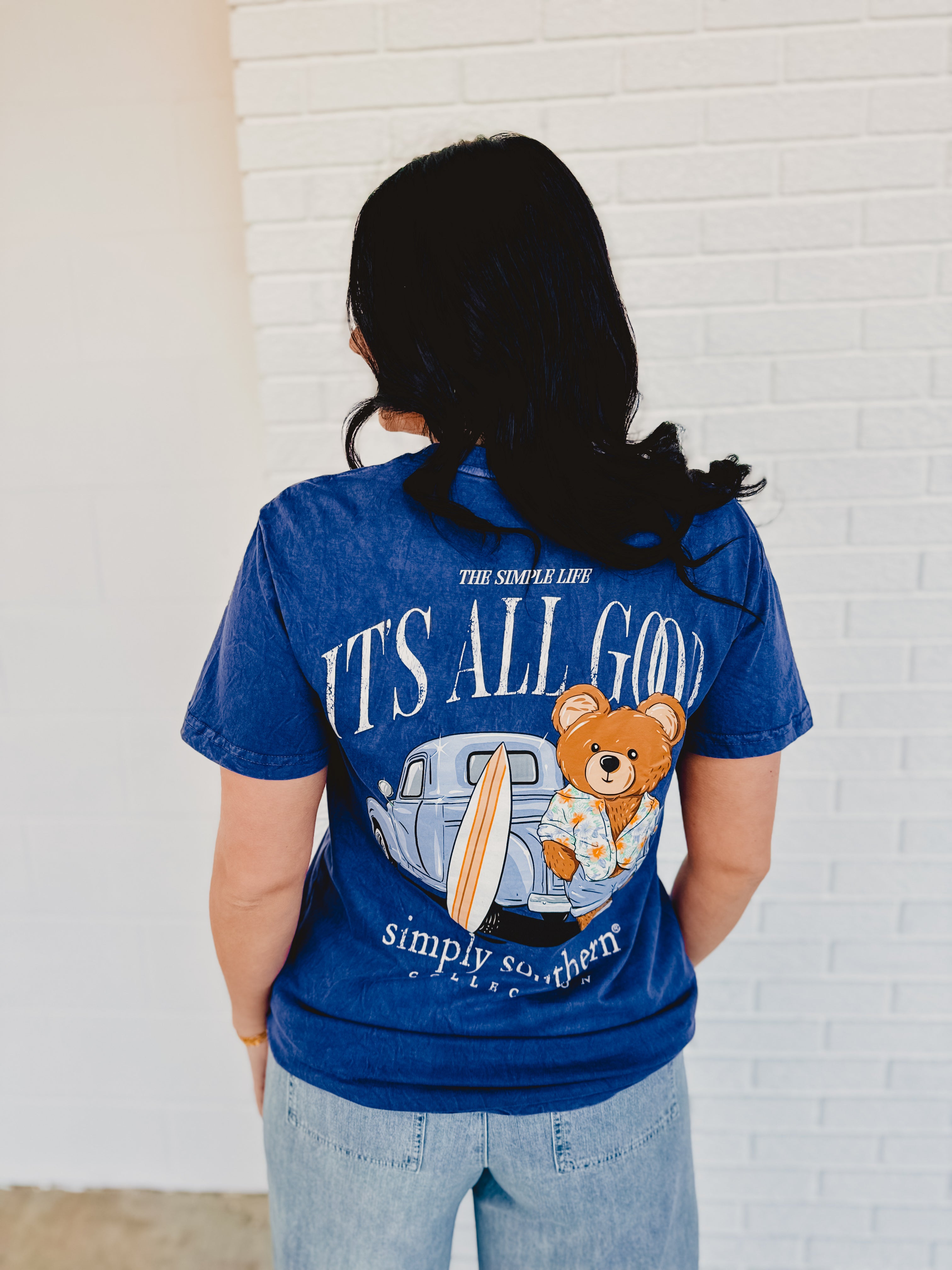 Simply Southern It's All Good Tee - Washed Navy - Lace and Grace Boutique