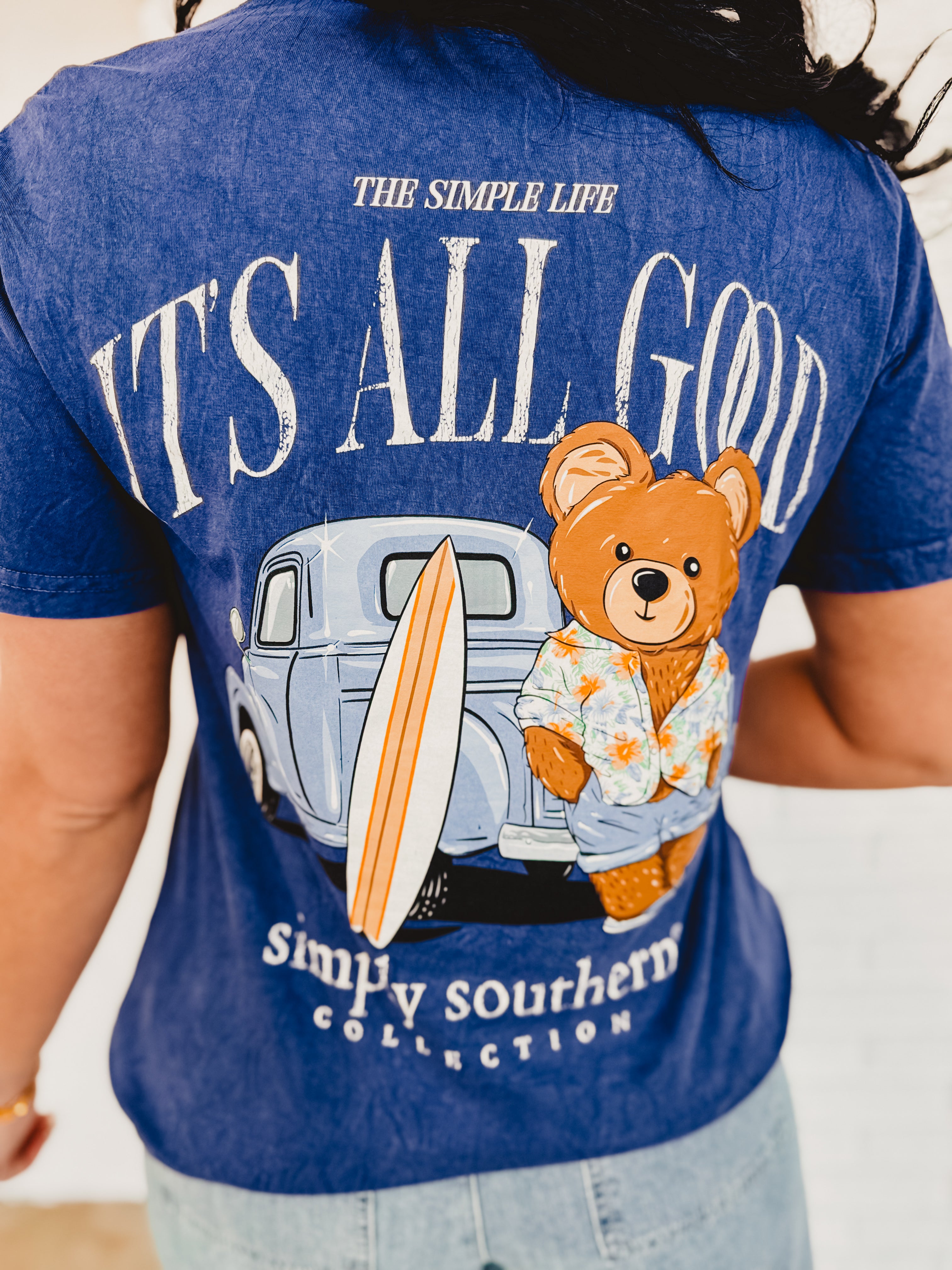 Simply Southern It's All Good Tee - Washed Navy - Lace and Grace Boutique