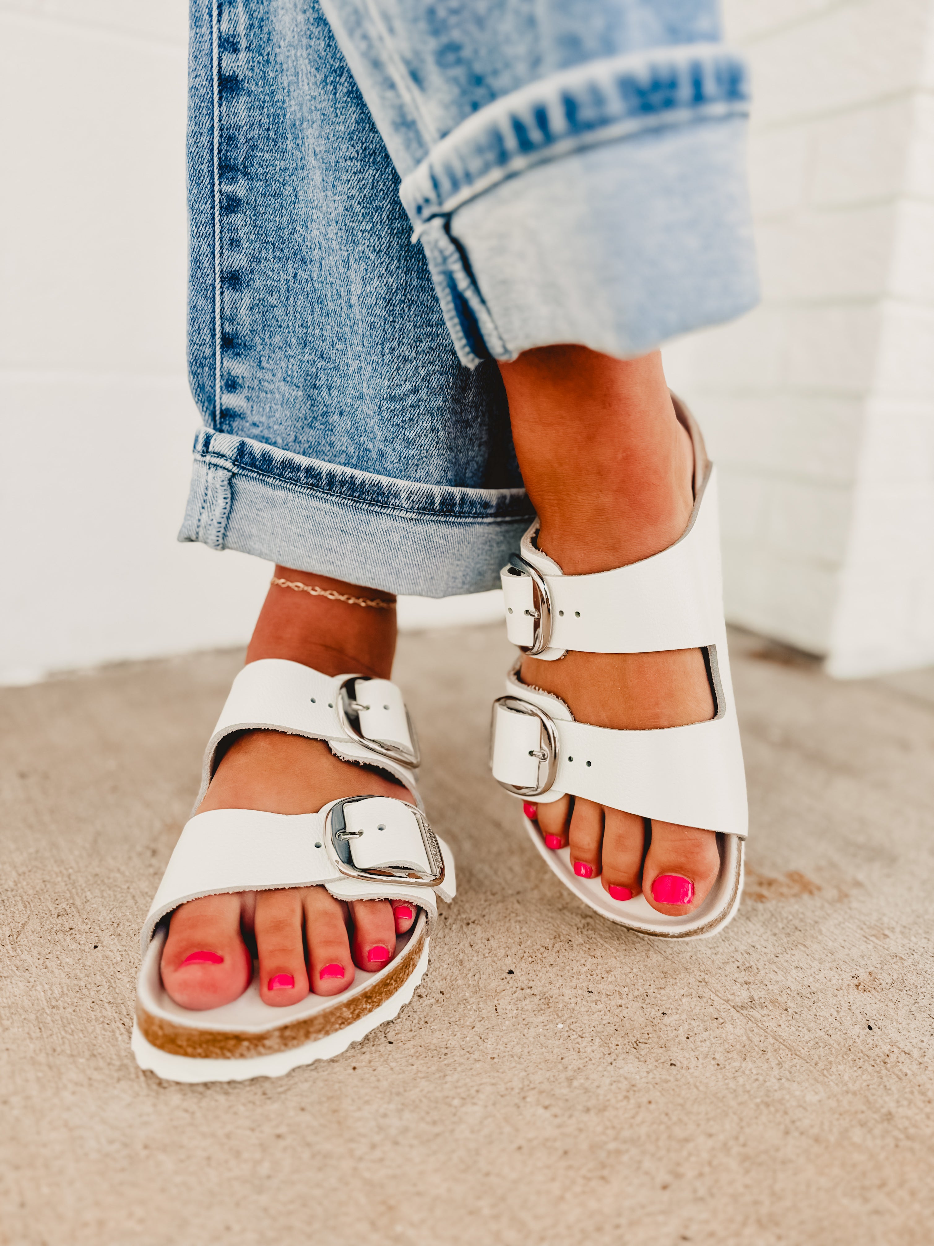 Birkenstock Arizona Big Buckle Sandal - White - Lace and Grace Boutique