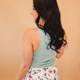 Ribbed Scoop Neck Knit Tank - Seafoam - Lace and Grace Boutique