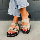 Western Buckle Sandal - Taupe - Lace and Grace Boutique