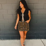 Leopard Cargo Mini Skirt - Camel - Lace and Grace Boutique