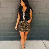 Leopard Cargo Mini Skirt - Camel - Lace and Grace Boutique