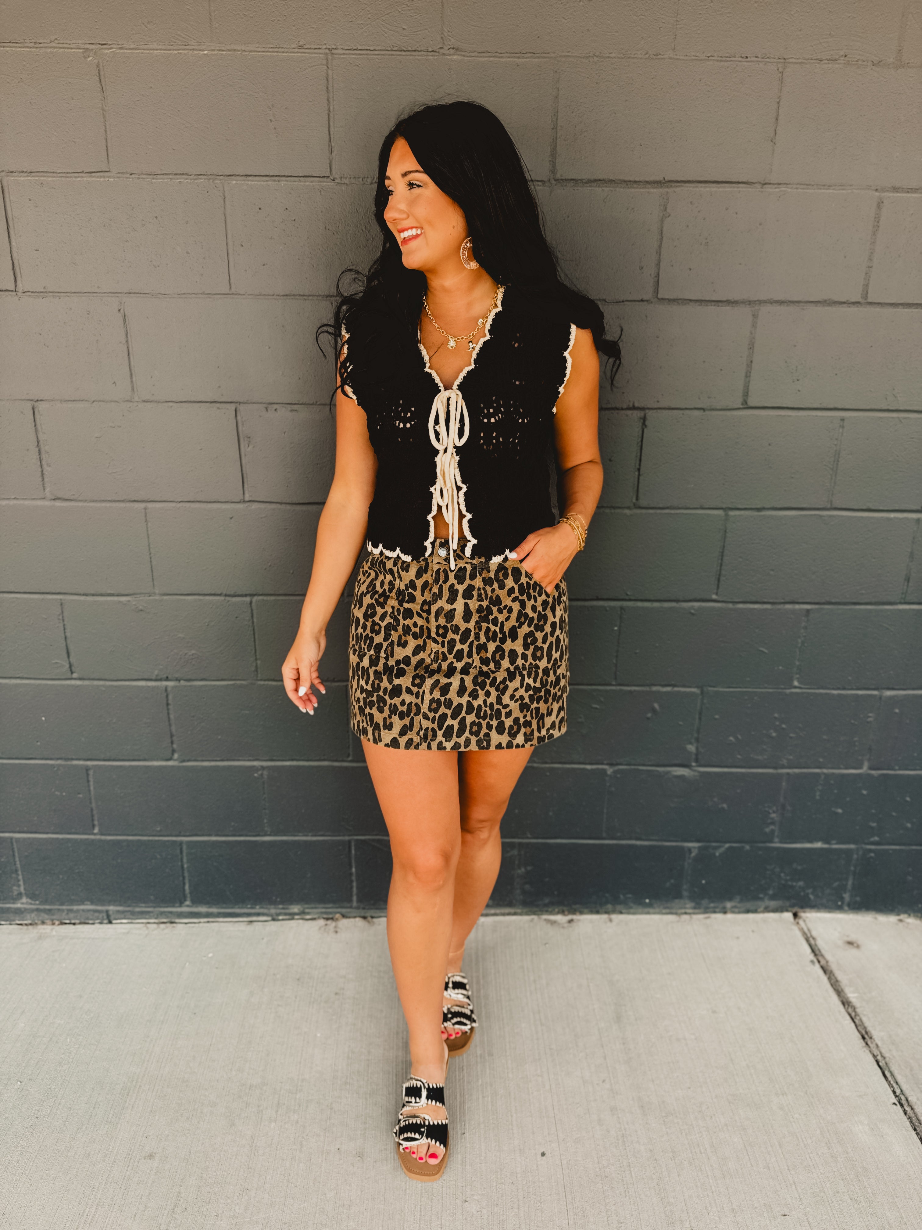 Leopard Cargo Mini Skirt - Camel - Lace and Grace Boutique